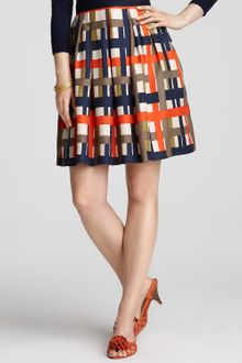 Milly Pleated Printed Date Skirt - Lyst