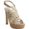 Miu Miu Quartz Leather Woven Platform Sandal in Beige (tan) - Lyst