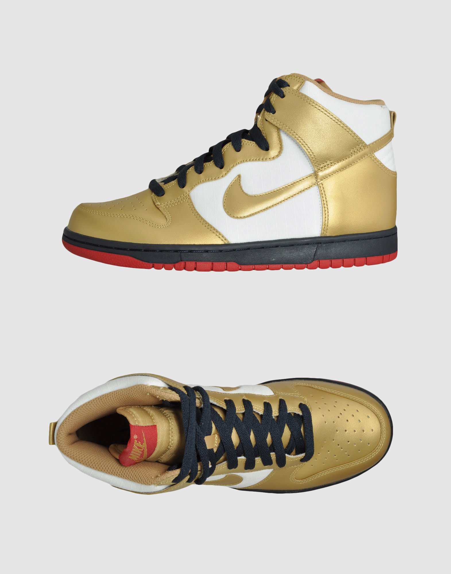 nike gold and black high tops