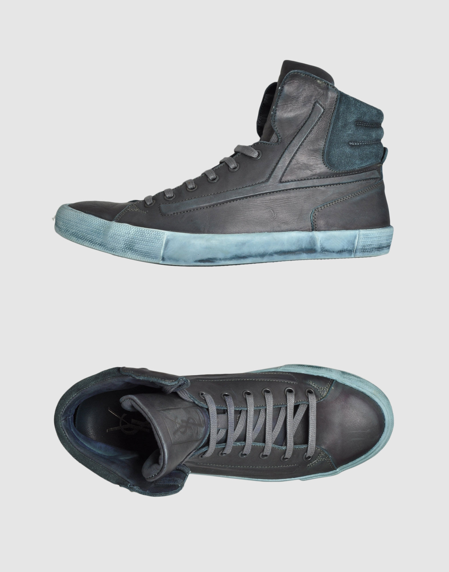 Yves Saint Laurent Rive Gauche High-top Sneaker in Gray for Men (steel) | Lyst