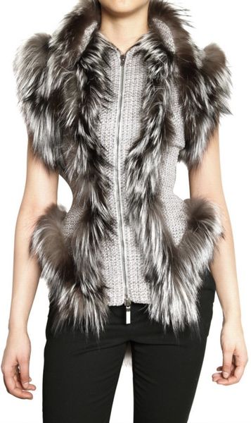 Alexander Mcqueen Silver Fox Hand Woven Tweed Vest in Gray (grey) - Lyst