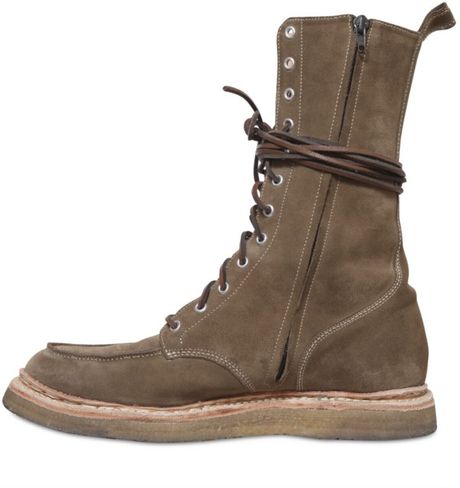 Balmain Beige Suede Ranger Boots with Velcro Fastener in Beige for Men | Lyst