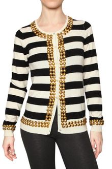 Beayukmui Studded Striped Cashmere Knit Sweater - Lyst