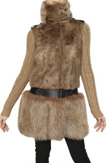 Burberry Prorsum Woven Wool Sleeve Mink Fur Coat - Lyst