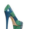 Charlotte Olympia 150mm Suede and Calfskin Striped Pumps in Green - Lyst