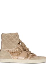 Chloé Crust Leather and Ayers High Top Sneaker
