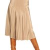 Chloé Pleated Crepe De Chine Silk Skirt in Beige (camel) - Lyst
