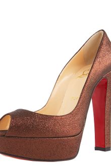 Christian Louboutin Glittered Thick-heel Platform Pump - Lyst