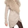 Dolce & Gabbana Mongolian Fur & Alpaca Wool Knit Sweater in Beige - Lyst