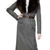 Dsquared2 Racoon Collar Wool Twill Coat in Gray (grey) - Lyst