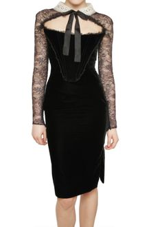 Emilio Pucci Lace Sleeved Viscose Velvet Dress - Lyst