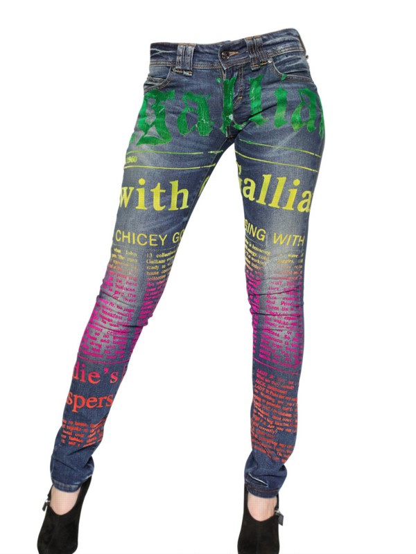 John Galliano Devoré Gazette Stretch Denim Jeans in Multicolor (multi) Lyst