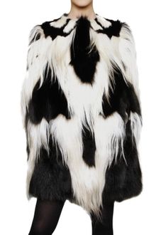 Giambattista Valli Patchwork Cape Fur Coat - Lyst