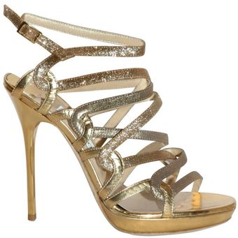 Jimmy Choo 110mm Mirrored Glitter Sandals - Lyst