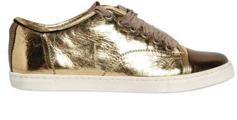  Crackled Metallic Calf Sneakers 