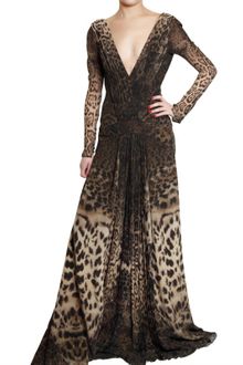 Roberto Cavalli Printed Silk Georgette Dress - Lyst