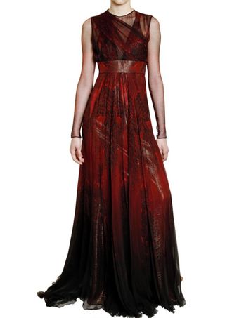 Roberto Cavalli Feather Print Silk Chiffon Dress - Lyst