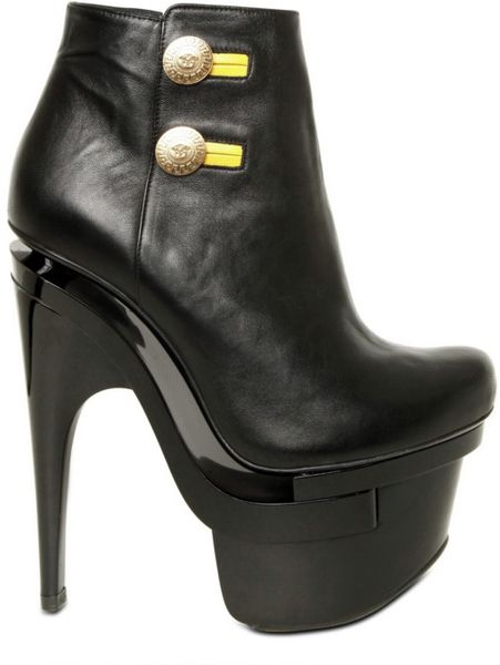 Versace 160mm Gold Button Up Nappa Low Boots in Black - Lyst
