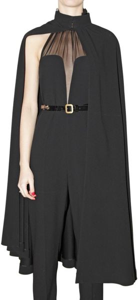 Yves Saint Laurent Envers Satin Cape Coat - Lyst