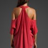 Haute Hippie Drape Halter Top in Red (coral) - Lyst