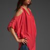 Haute Hippie Drape Halter Top in Red (coral) - Lyst