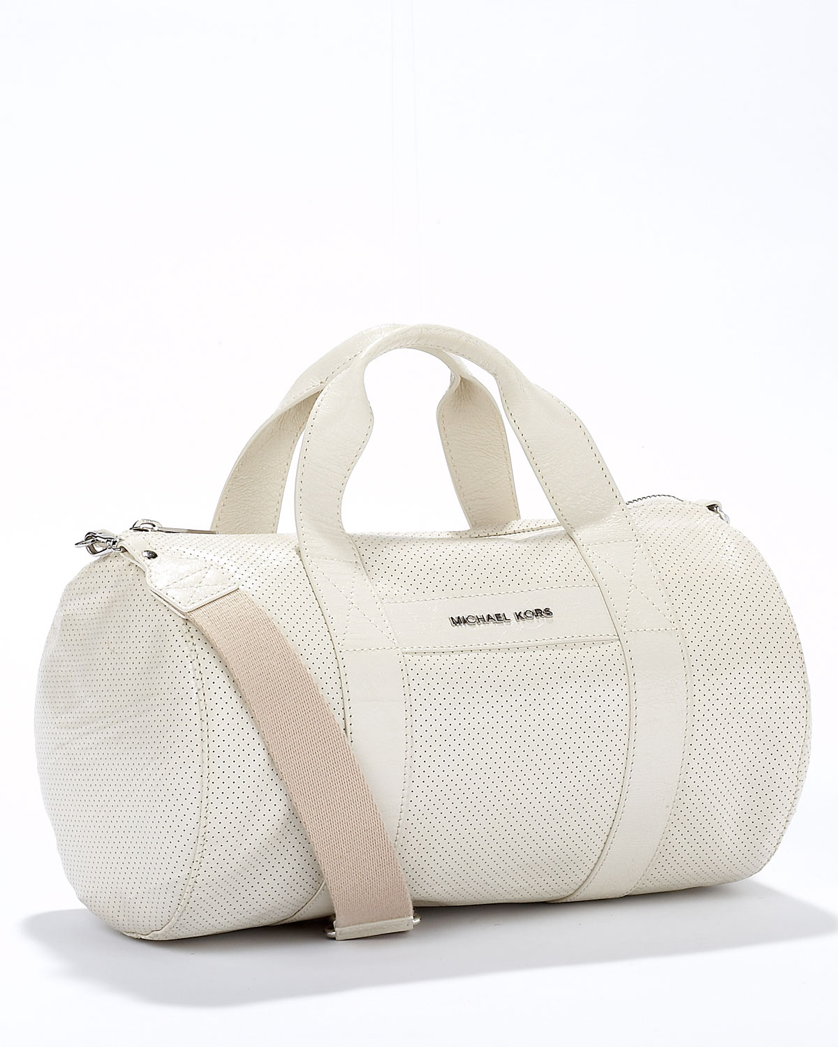 Michael Kors Michael Ashland Large Duffle Bag Vanilla in White (vanilla