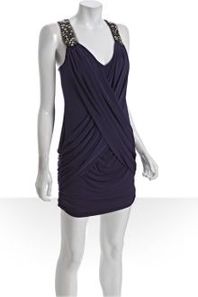 BCBGMAXAZRIA South Pacific Draped Jersey Embellished Strap Dress - Lyst