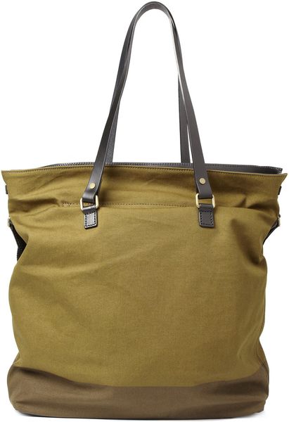 Burberry Canvas Tote Bag in Green for Men