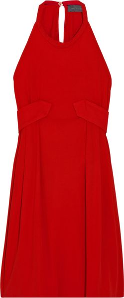 Halston Belt-detail Jersey Halterneck Dress - Lyst