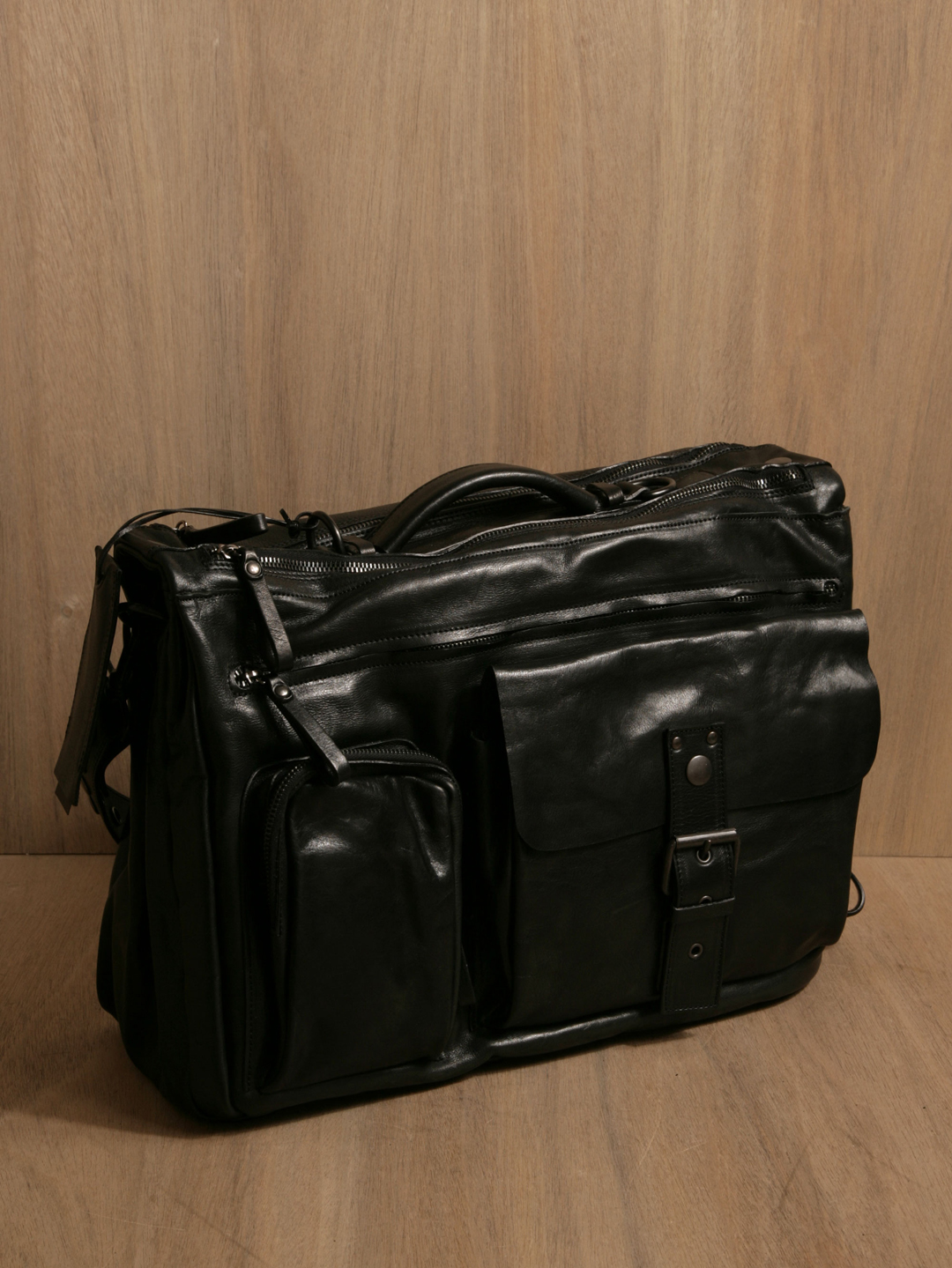 Marsell Mens Cartello Black Leather Satchel in Black | Lyst