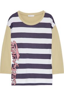 See By Chloé Contrast Striped Cotton Top - Lyst