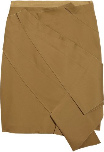 Zac Posen Pleated Crepe Skirt - Lyst