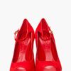 Alexander Mcqueen Velour Curved Wedge Heels in Red - Lyst
