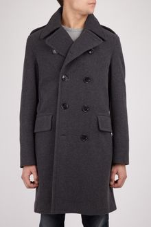 Burberry Charcoal Double Breasted Pearson Long Coat - Lyst
