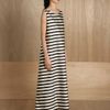 Jil Sander Womens Bloc Striped Gigantic Gown in Black - Lyst