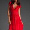 Odylyne Frilled Hummingbird Dress in Red - Lyst