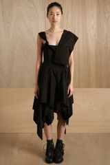 Yohji Yamamoto Womens Hem Flare Cocktail Dress