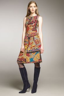 Oscar de la Renta Paisley Patchwork Dress - Lyst