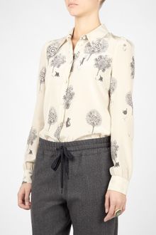 See By Chloé Cream Cat & Tree Print Silk Blouse - Lyst