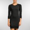 James Perse Raglan Sweatshirt Dress in Black - Lyst