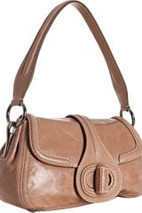 Prada Camel Leather Vitello Shine Turnlock Shoulder Bag