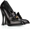 Alexander Mcqueen Loaferstyle Leather Pumps in Black - Lyst