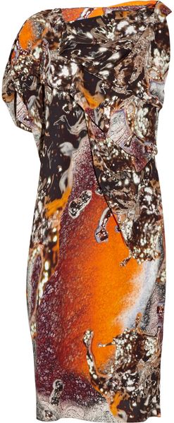 Peter Pilotto Air Asymmetric Printed Silk Dress - Lyst