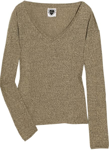 Zoe Tees Cottonblend Knit Sweater in Brown - Lyst
