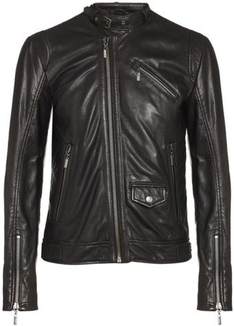 Just Cavalli Leather Biker Jacket - Lyst