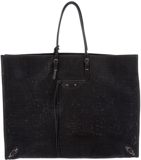 Balenciaga Papier Xl Tote Bag in Black (beige) - Lyst