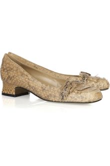 Sonia Rykiel Snakeskin Kitten-heel Loafers - Lyst