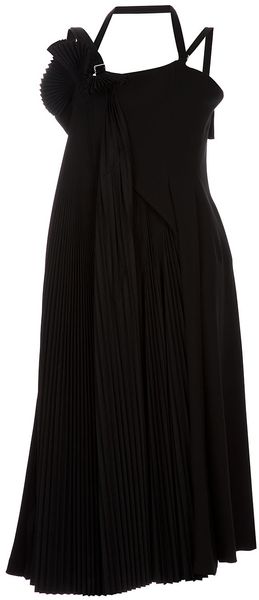 Yohji Yamamoto Pleated Insert Dress - Lyst