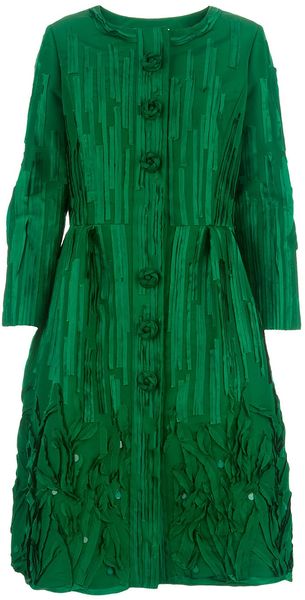 Oscar de la Renta Silk Bell Dress - Lyst