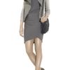 Helmut Lang Asymmetric Leather and Jersey Jacket in Gray - Lyst